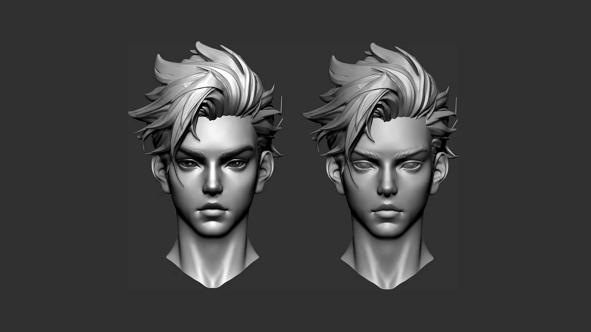 BASE MESH HEAD MALE SEMI-REAL STYLE 3D print model