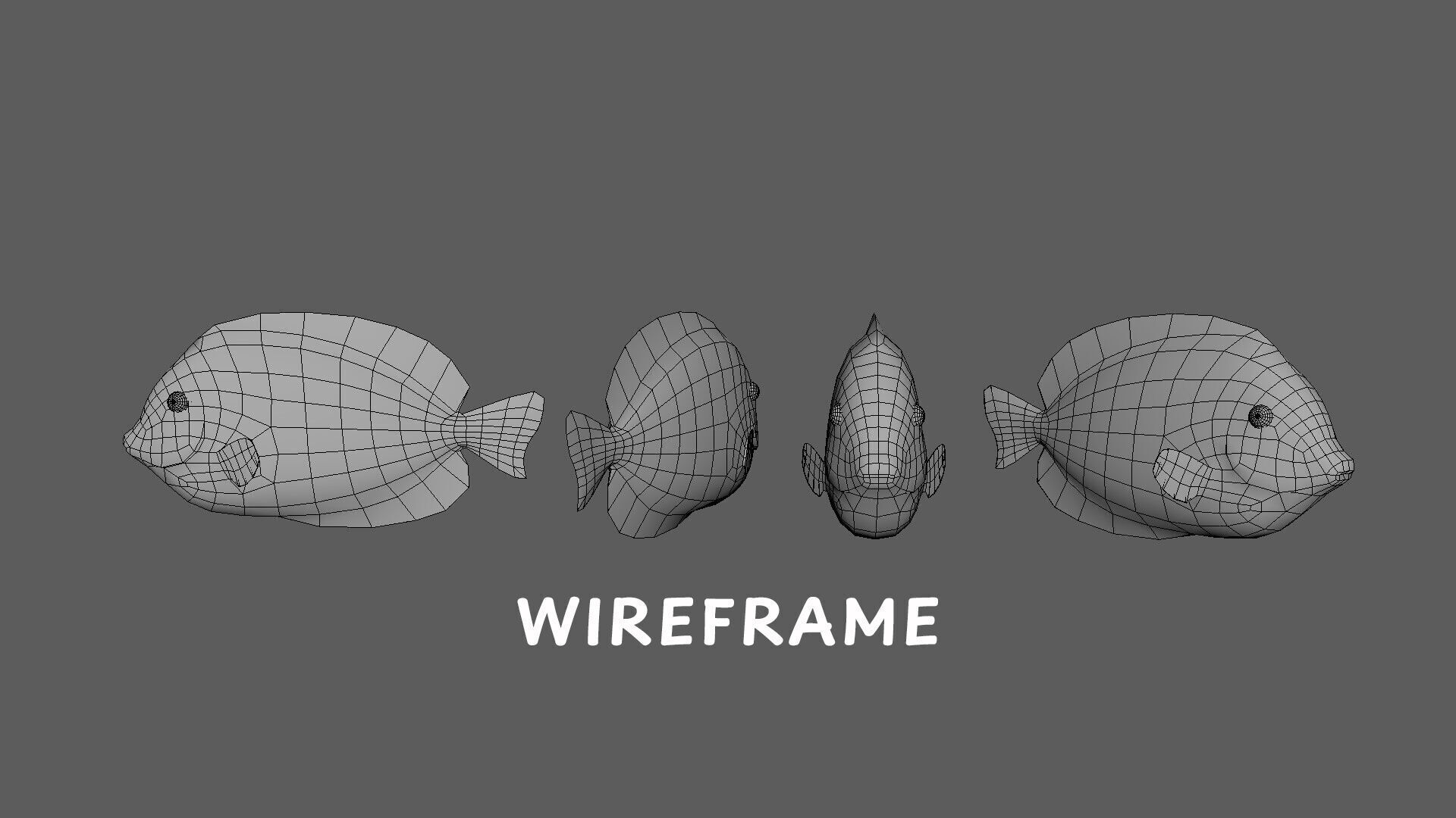Low-Poly Striped tropical Animated  Low-poly 3D model_11