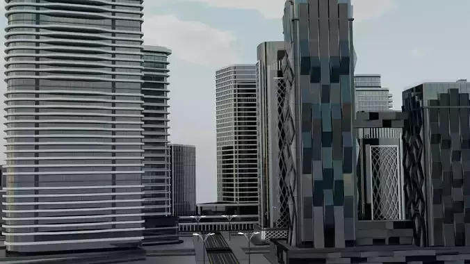 Futuristic Urban Cityscape  HighResolution 3D model