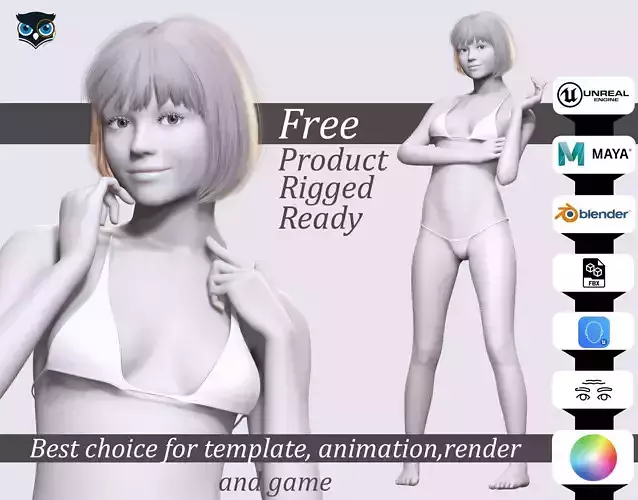 Free Rigged Female 3D Character Game Animation Ready Free low-poly 3D model Free Rigged Female 3D Character Game Animation Ready Free low-poly 3D model