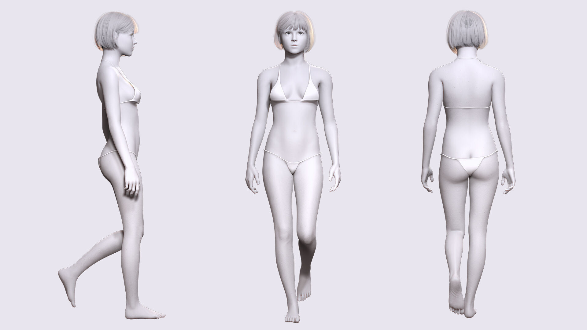 Free Rigged Female 3D Character Game Animation Ready Free low-poly 3D model_5