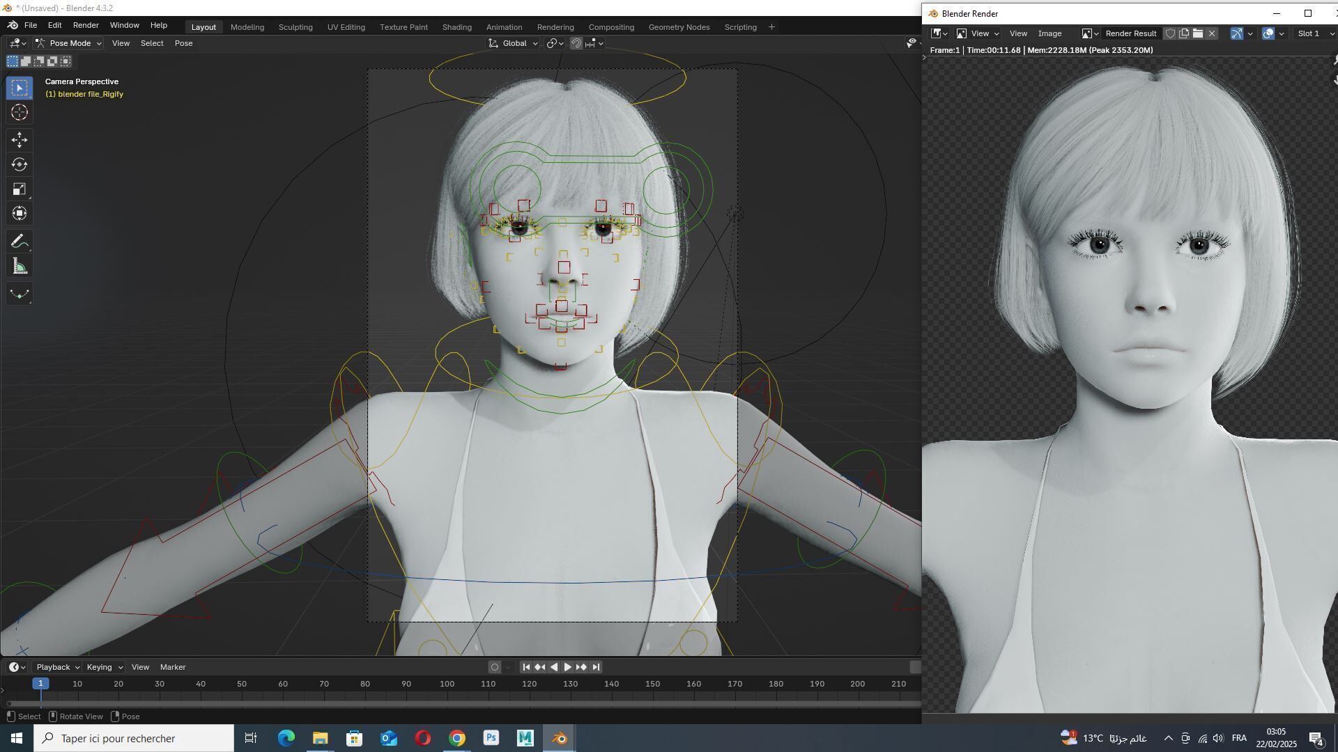 Free Rigged Female 3D Character Game Animation Ready Free low-poly 3D model_16