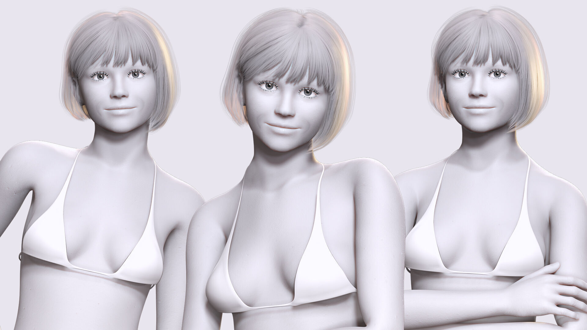 Free Rigged Female 3D Character Game Animation Ready Free low-poly 3D model_7
