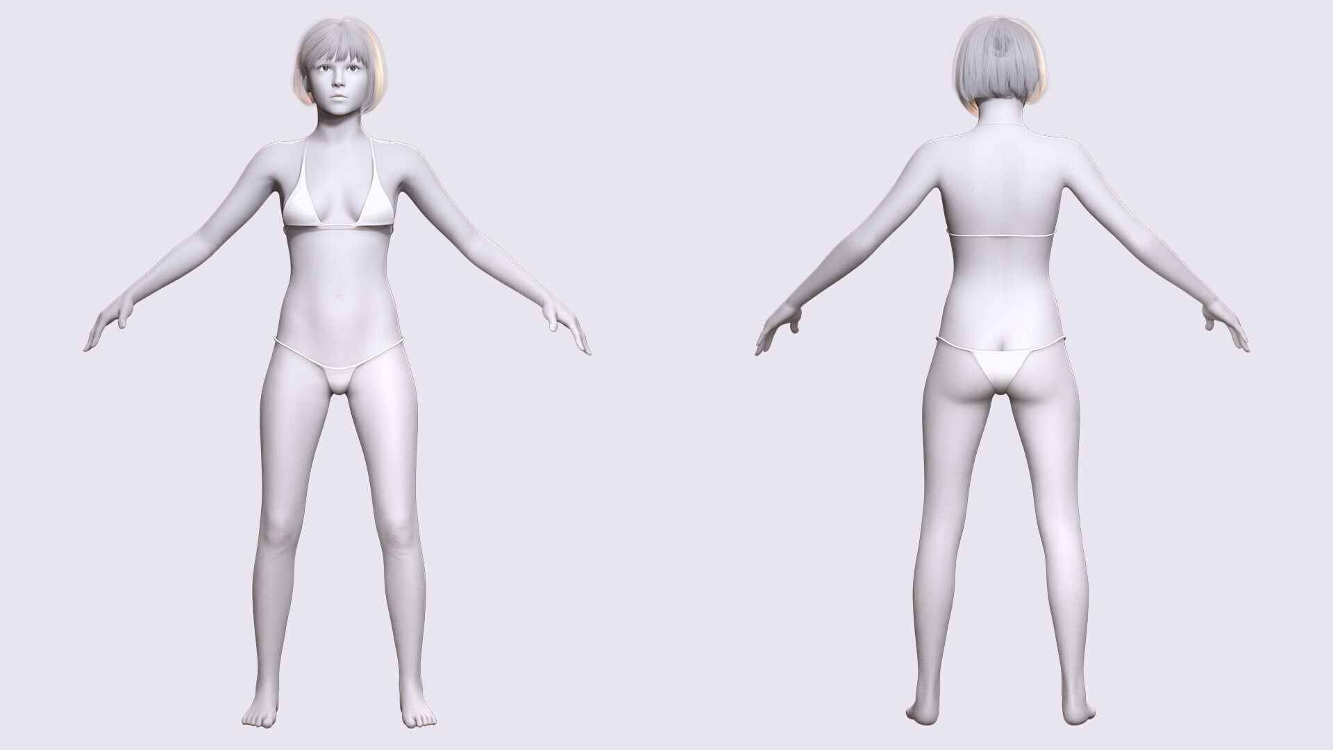 Free Rigged Female 3D Character Game Animation Ready Free low-poly 3D model_8