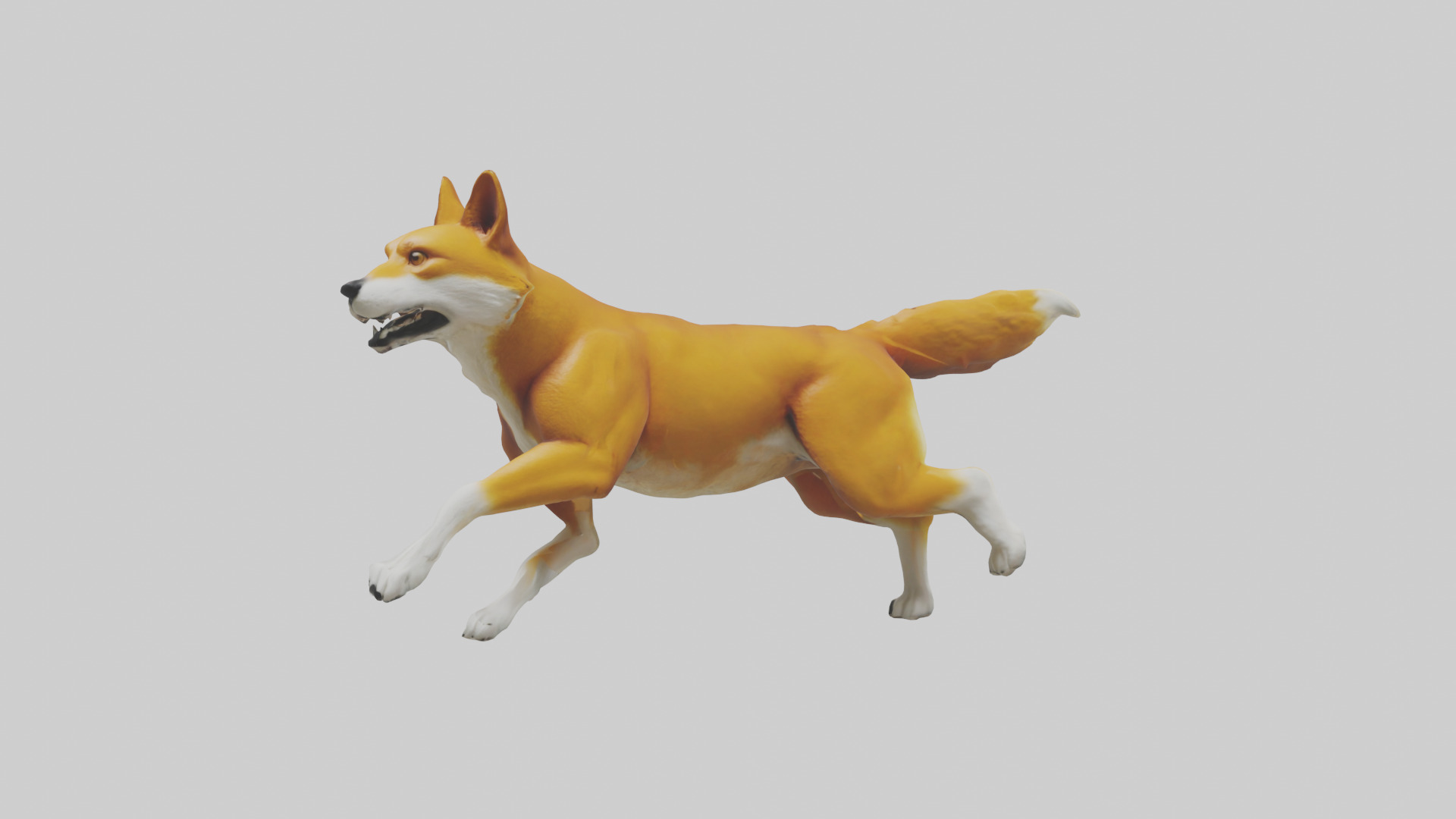 Dingo chasing prey model 3D model_10