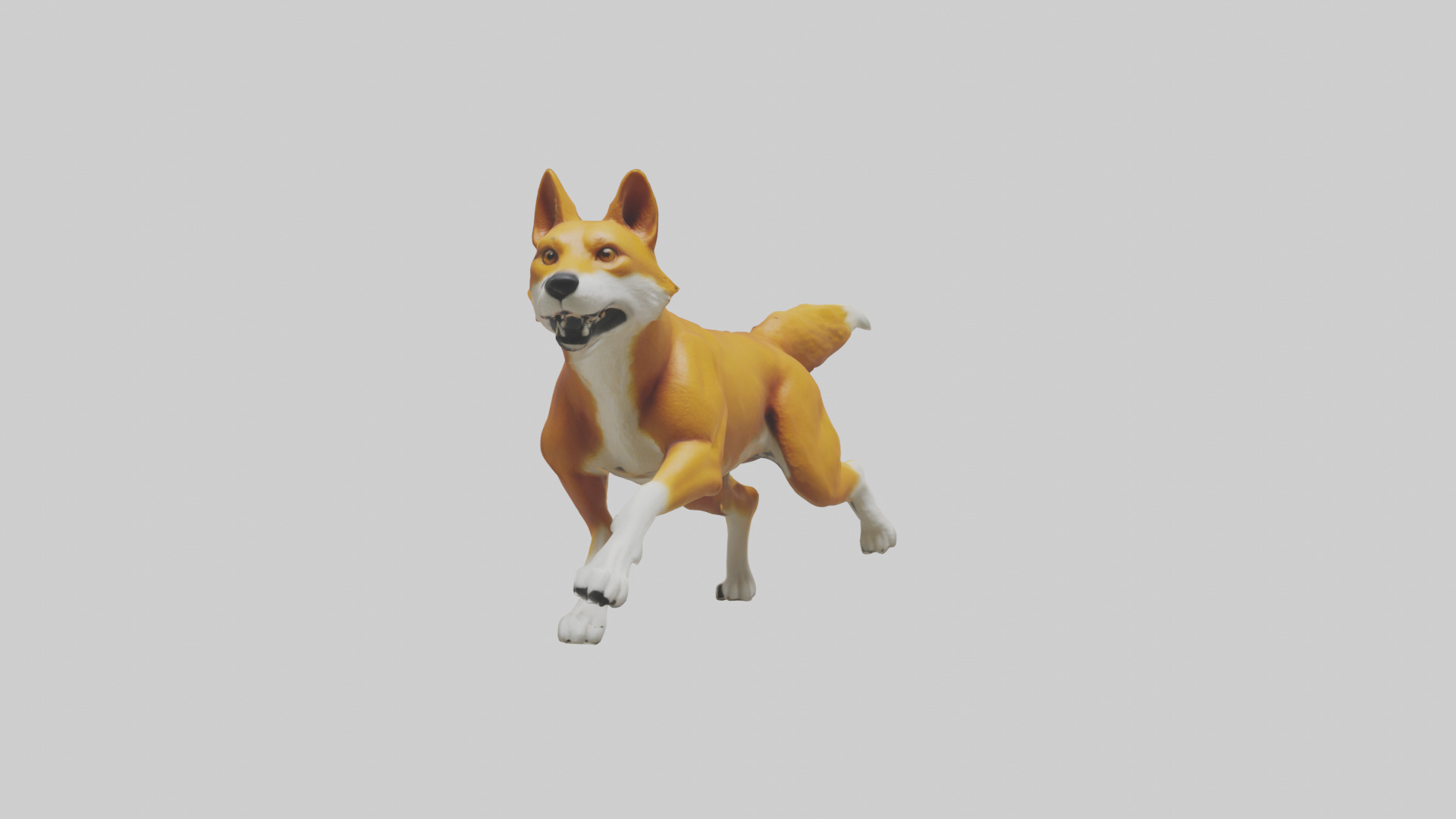 Dingo chasing prey model 3D model_9