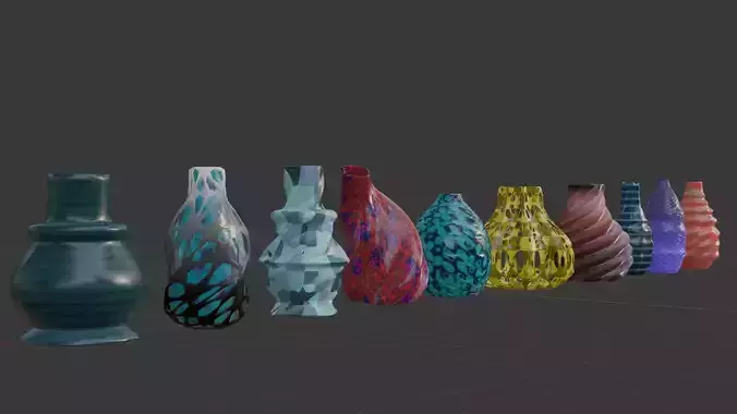Pack of 10 3D Vases