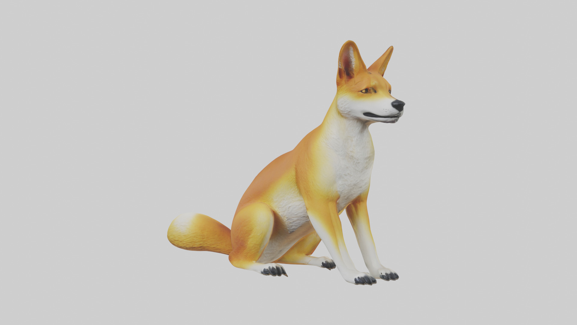Dingo sitting model 3D model_10