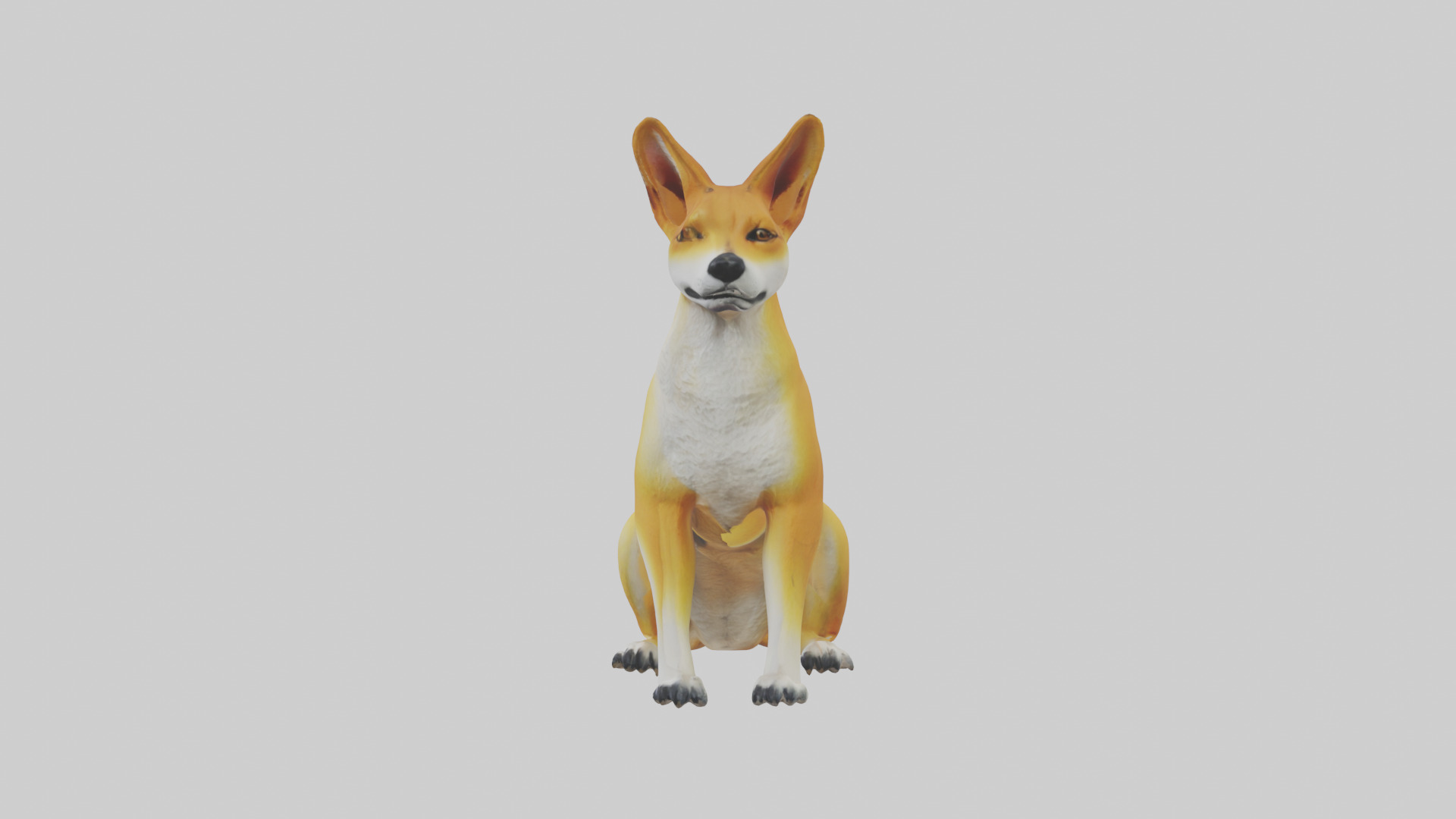 Dingo sitting model 3D model_12