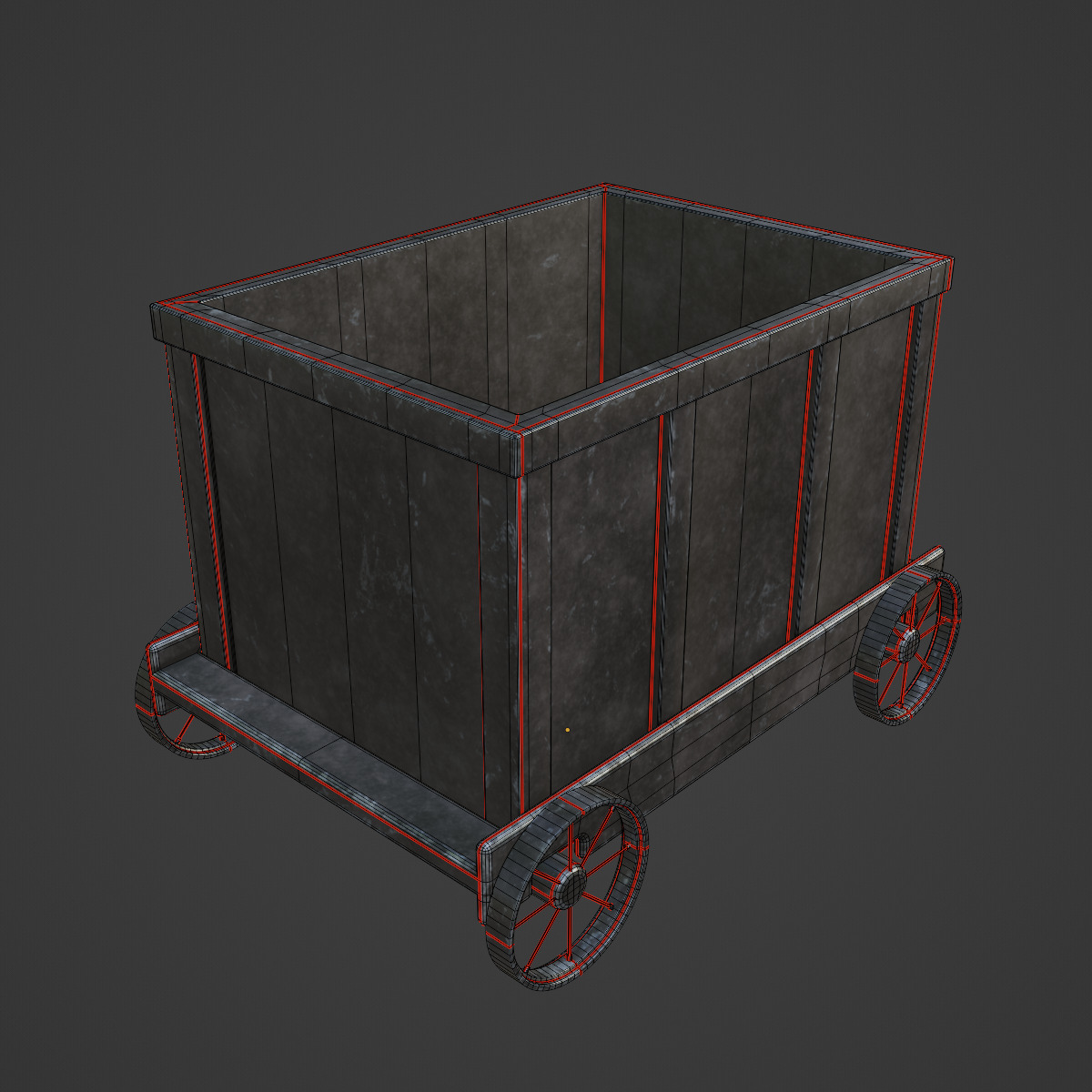 Mining Trolley 03 Low-poly 3D model_7