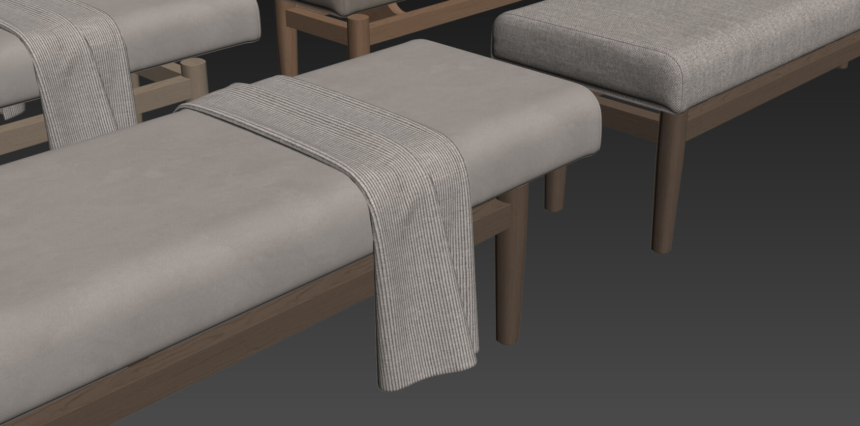 Upholstered Bench By Corcovado Design 3D model_17