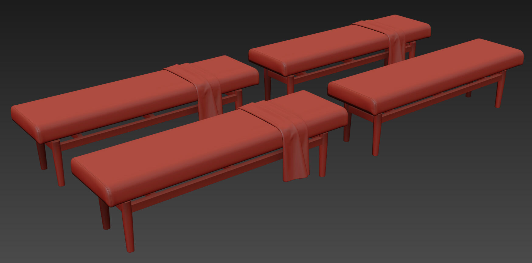 Upholstered Bench By Corcovado Design 3D model_15
