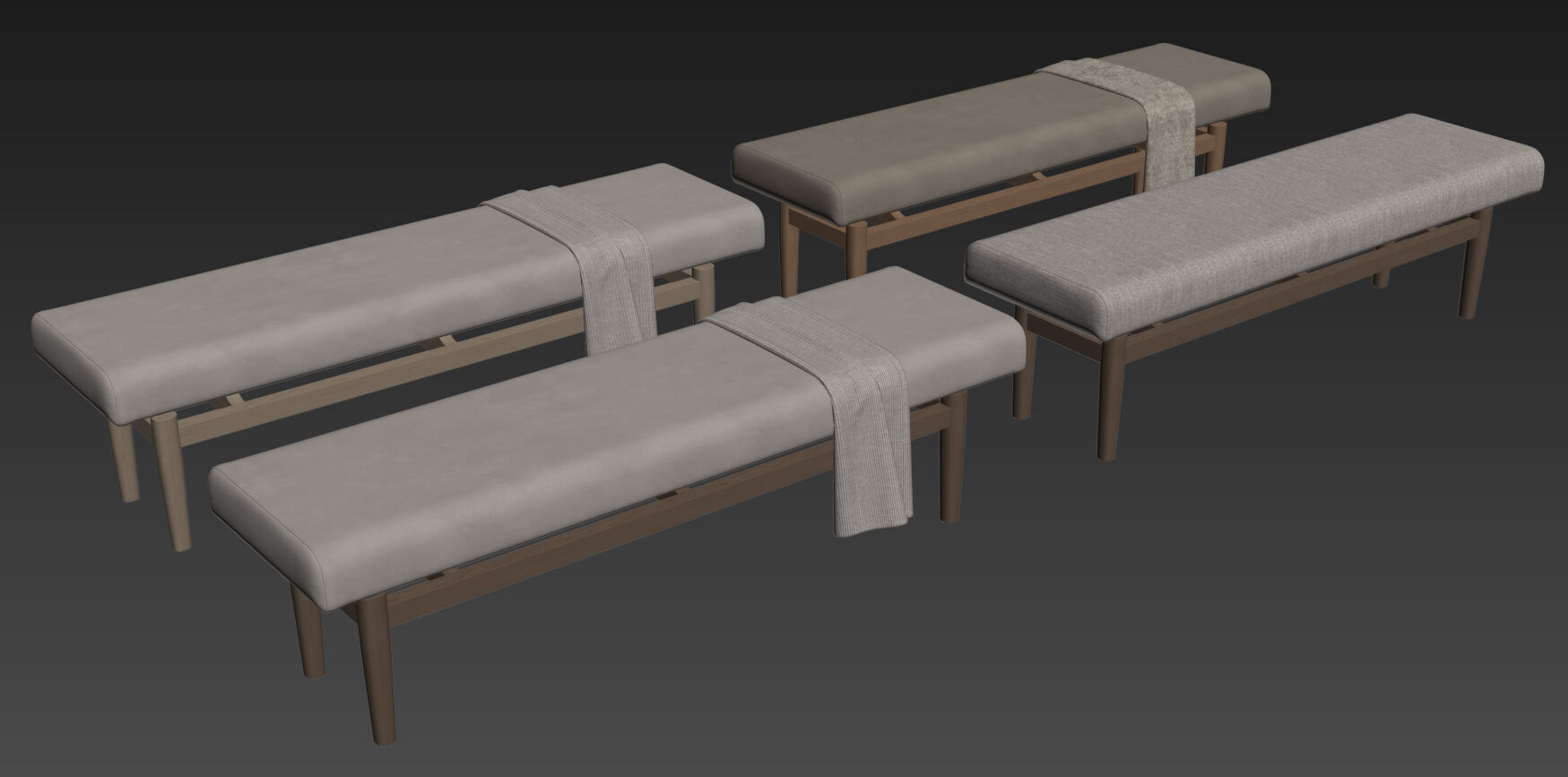 Upholstered Bench By Corcovado Design 3D model_14