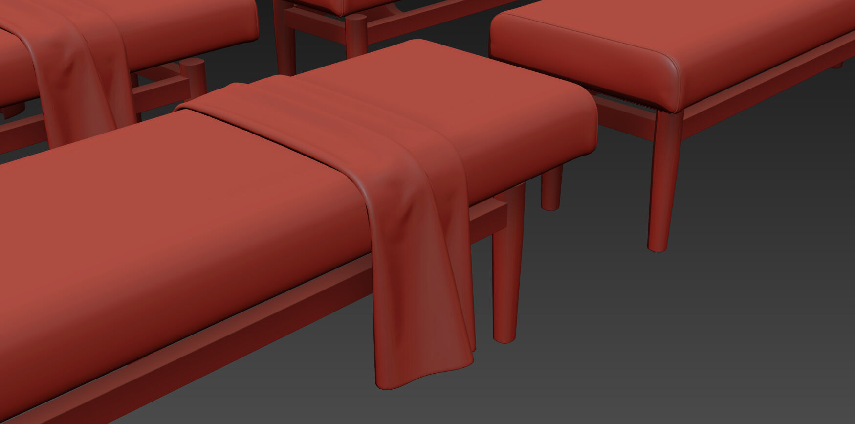 Upholstered Bench By Corcovado Design 3D model_18