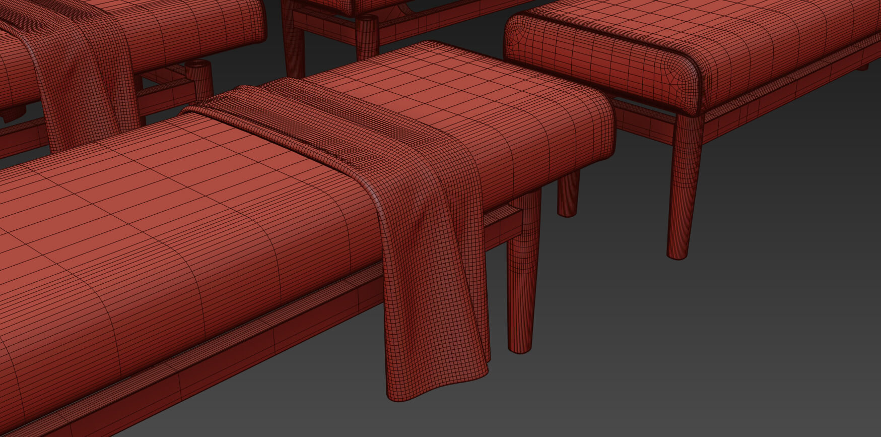 Upholstered Bench By Corcovado Design 3D model_19