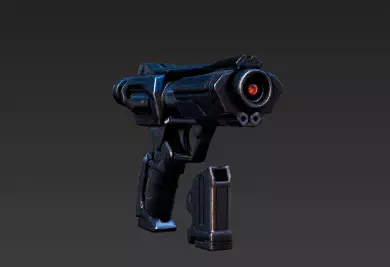 Sci-fi Security pistol 3D model_0