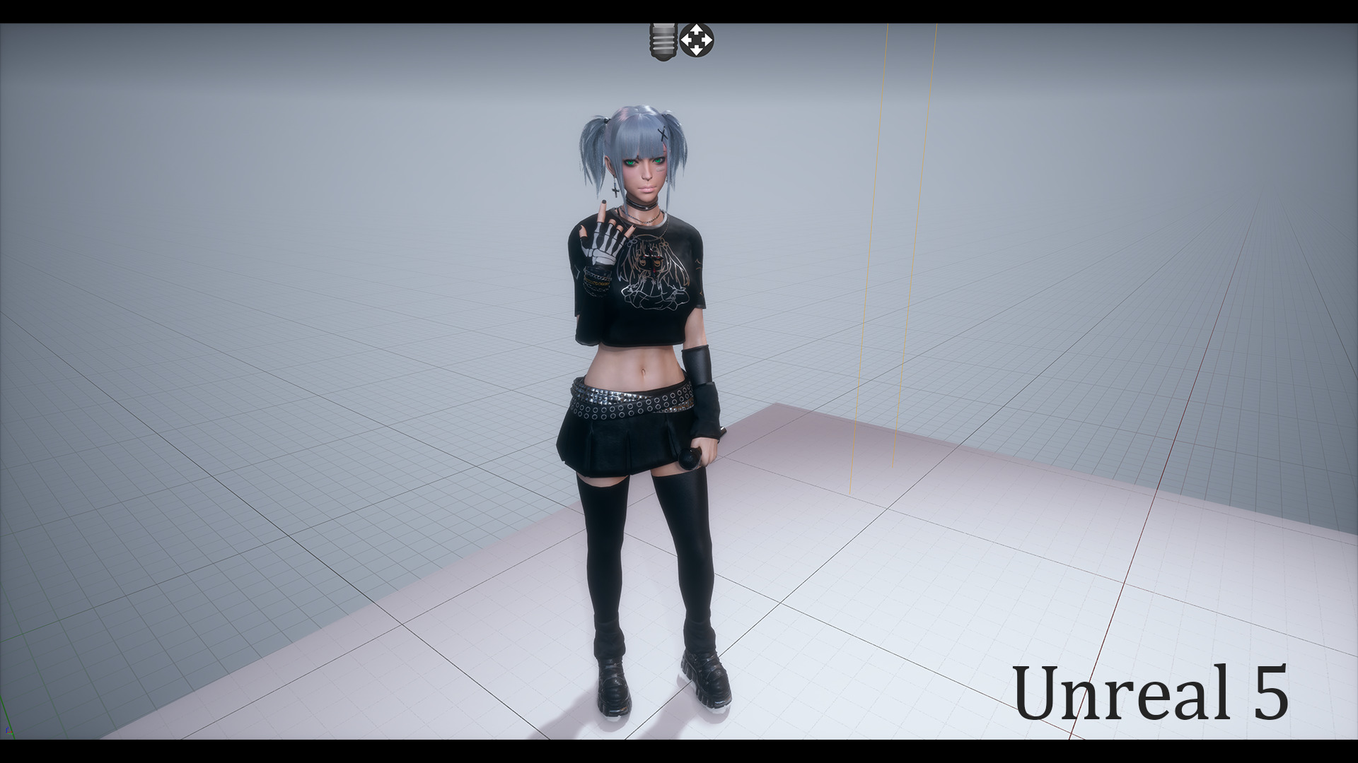 Rocker Girl Any Low-poly 3D model_15