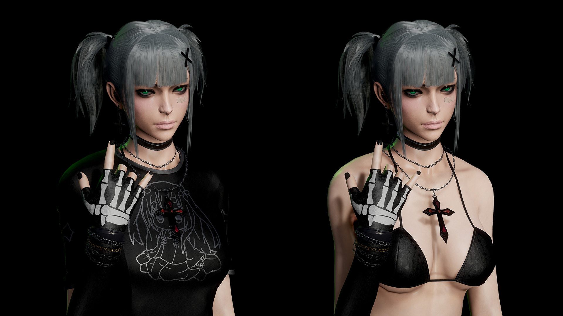 Rocker Girl Any Low-poly 3D model_9