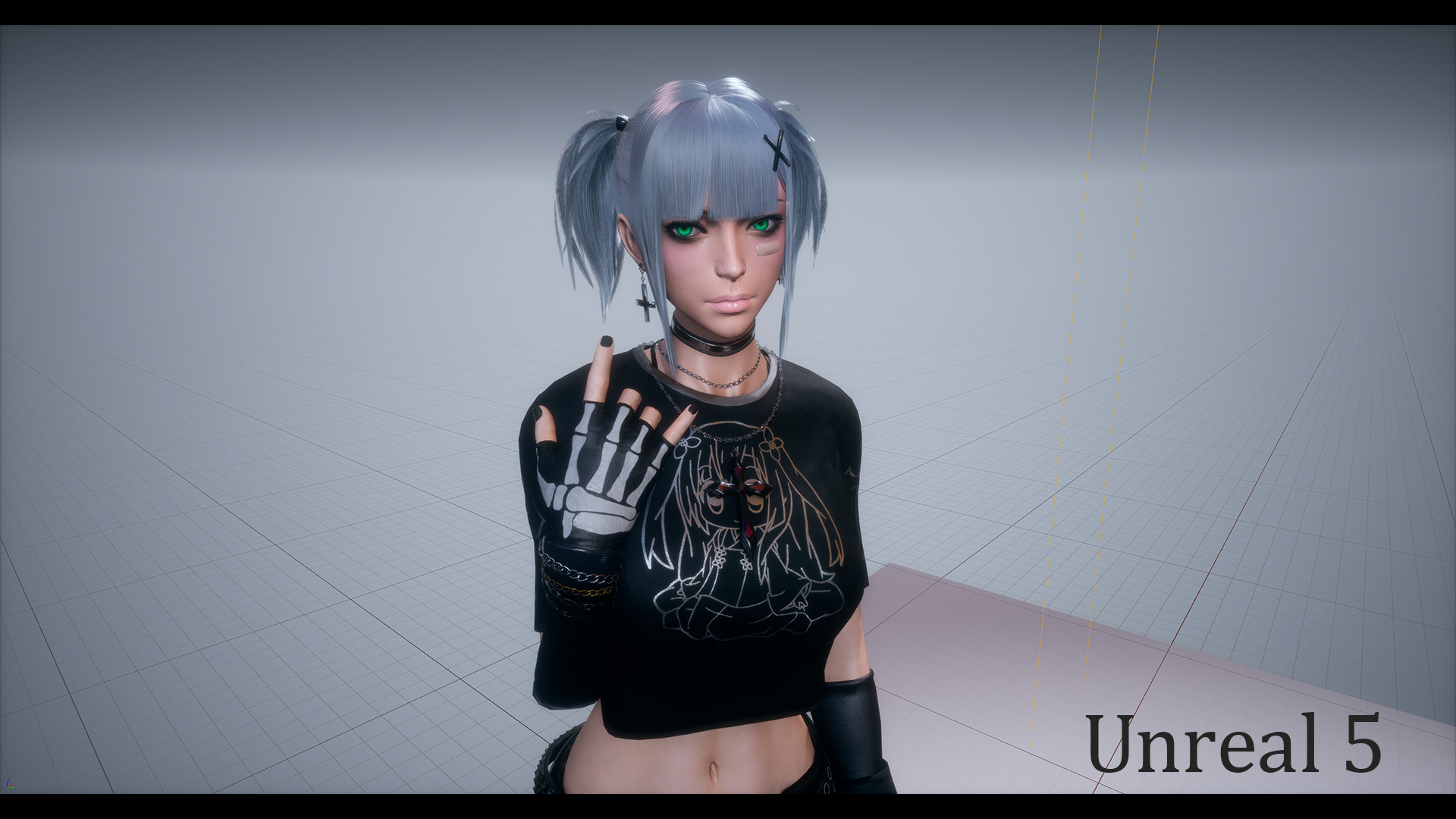 Rocker Girl Any Low-poly 3D model_12