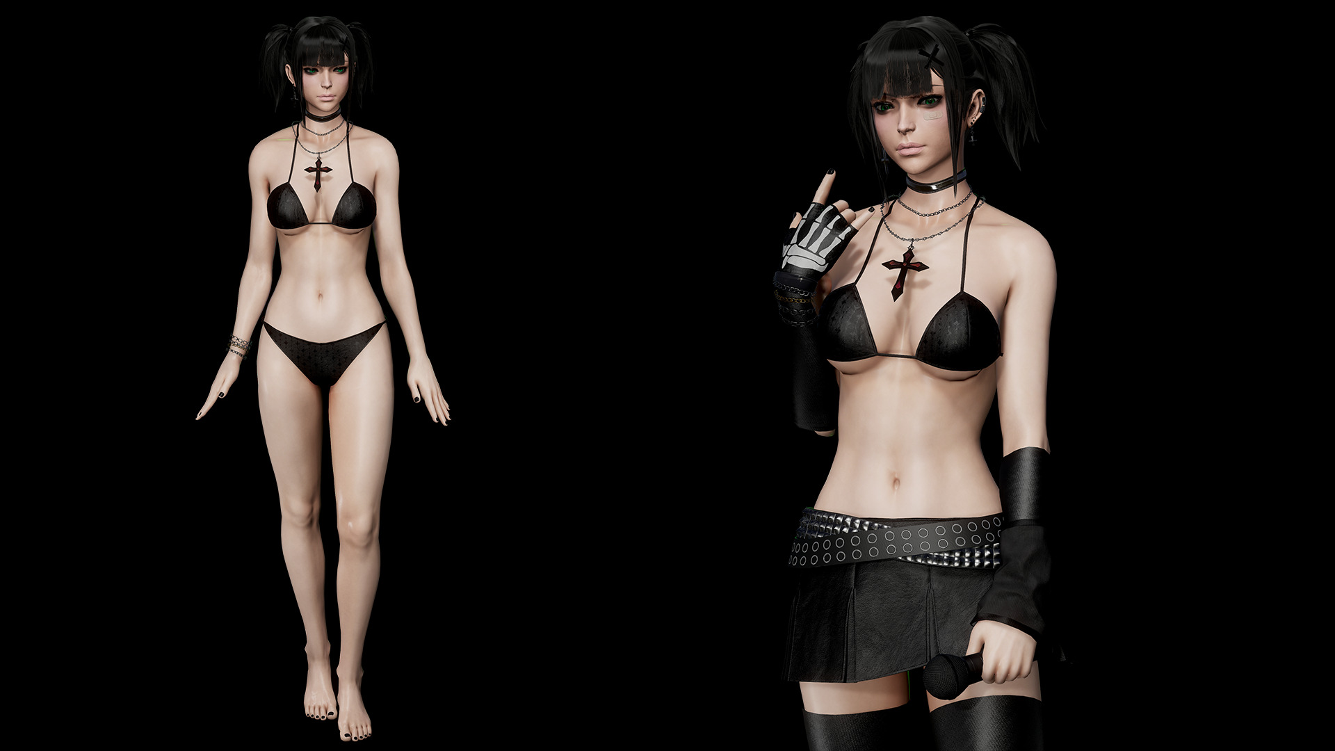 Rocker Girl Any Low-poly 3D model_6