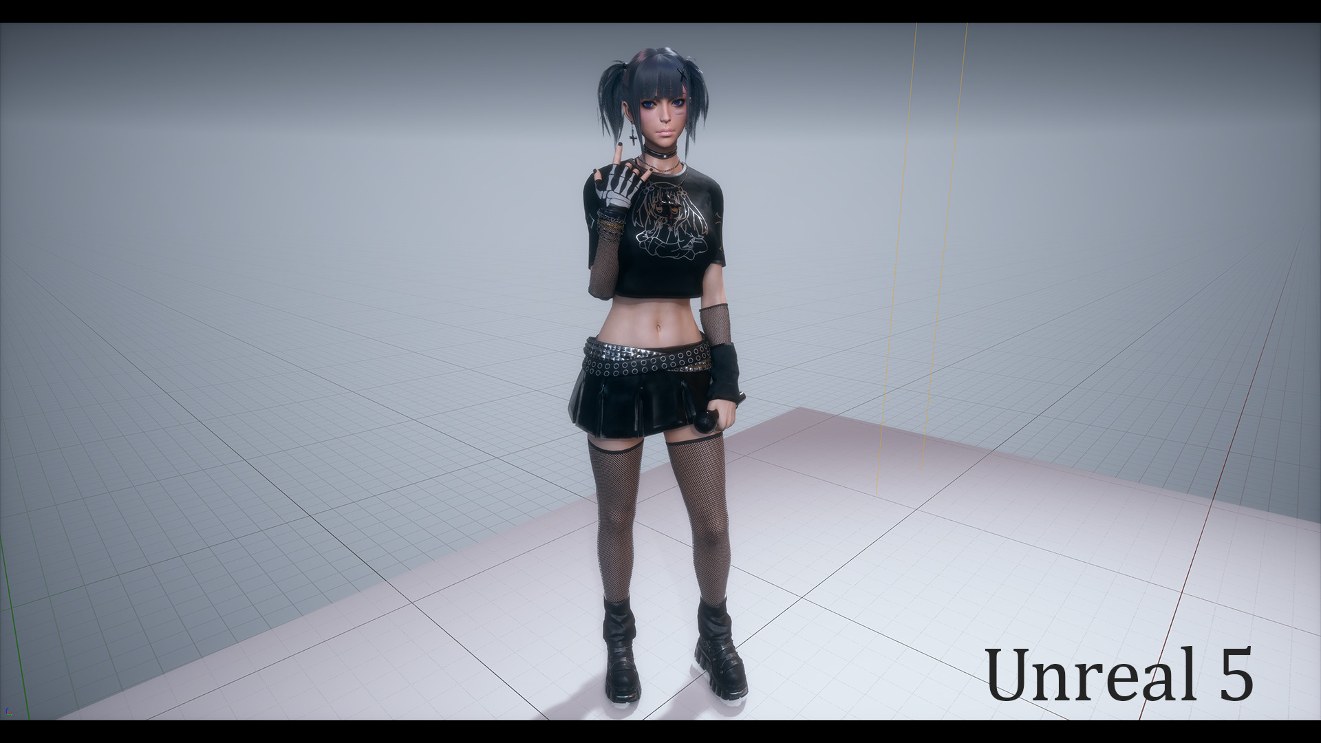 Rocker Girl Any Low-poly 3D model_16