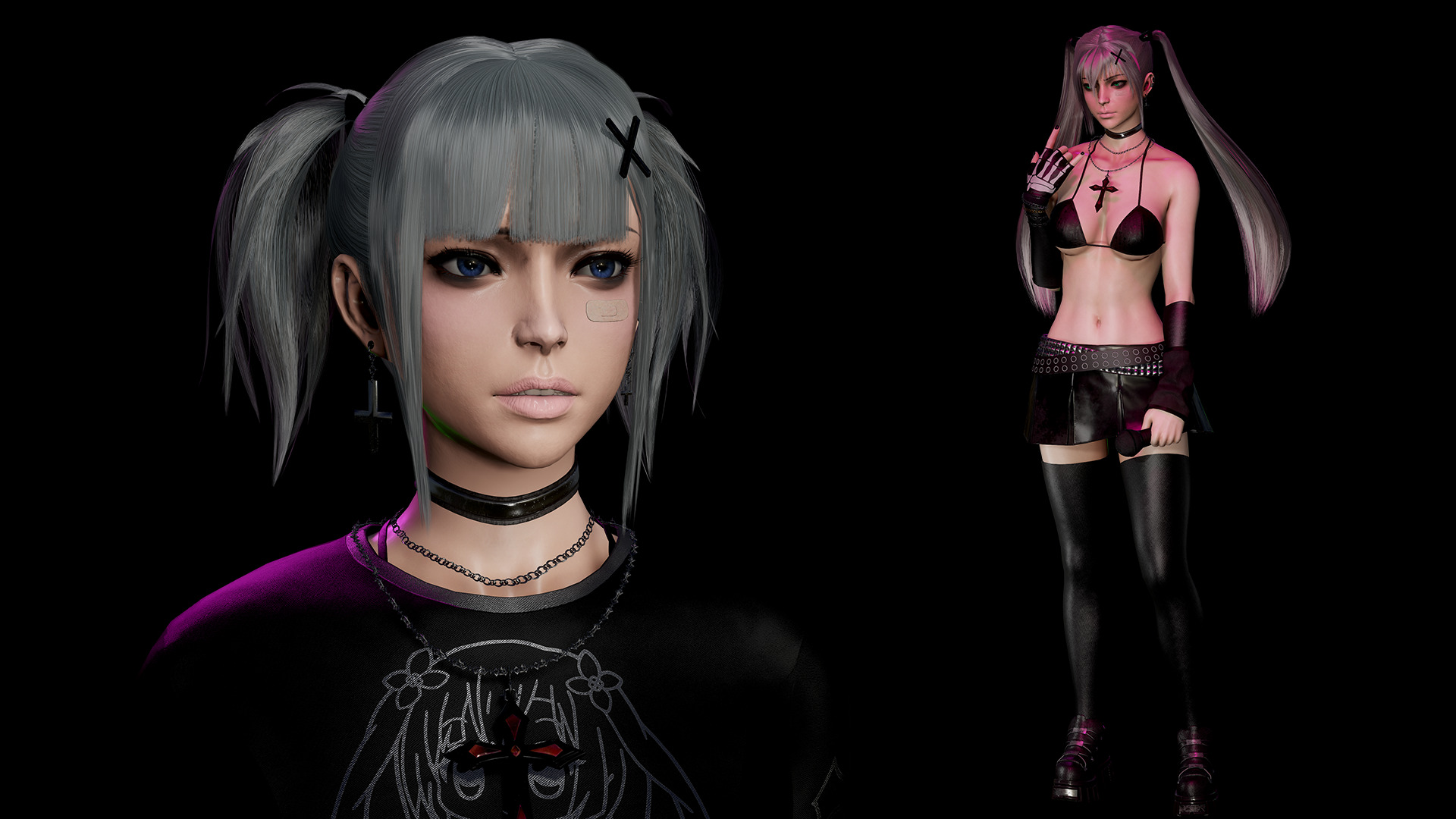 Rocker Girl Any Low-poly 3D model_8