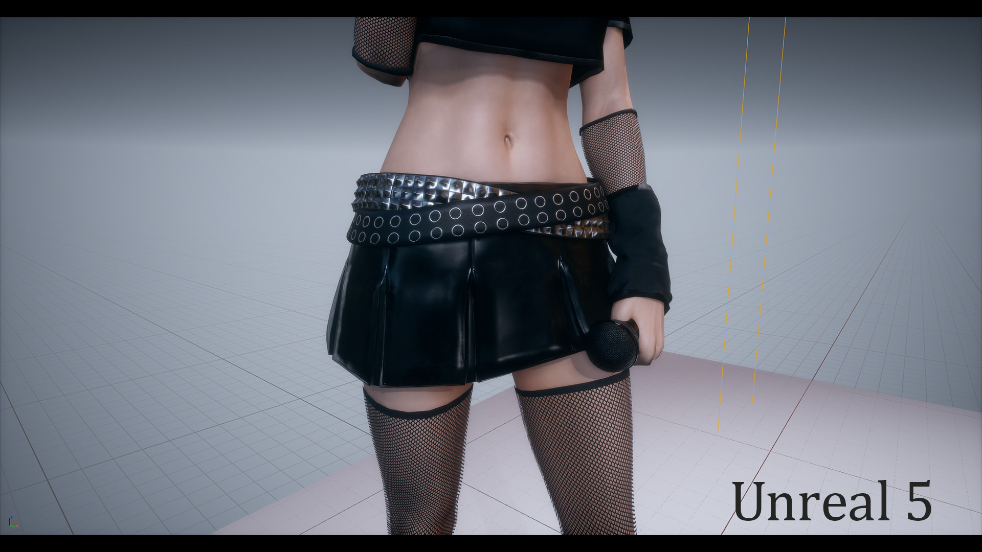 Rocker Girl Any Low-poly 3D model_17