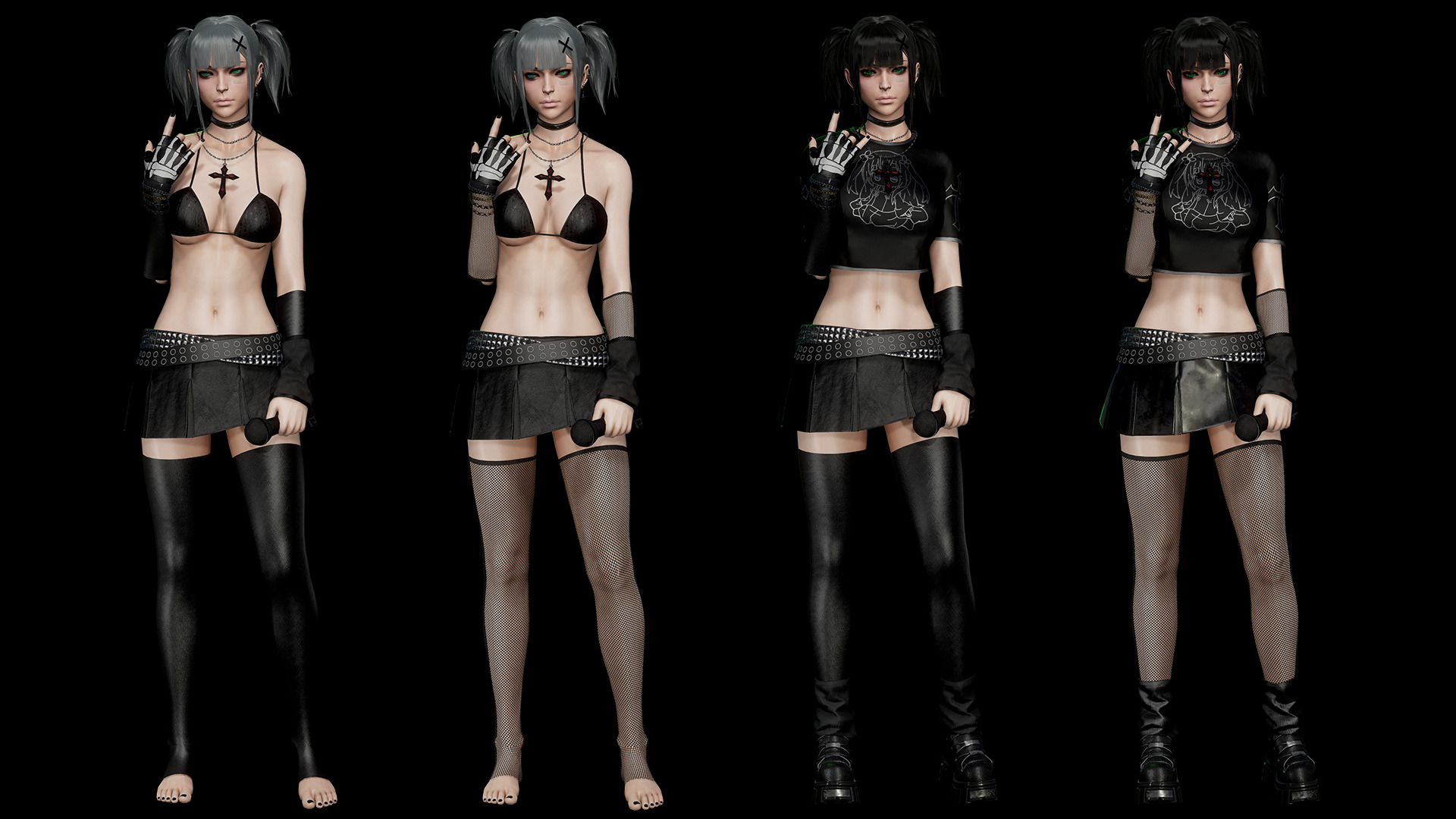 Rocker Girl Any Low-poly 3D model_5