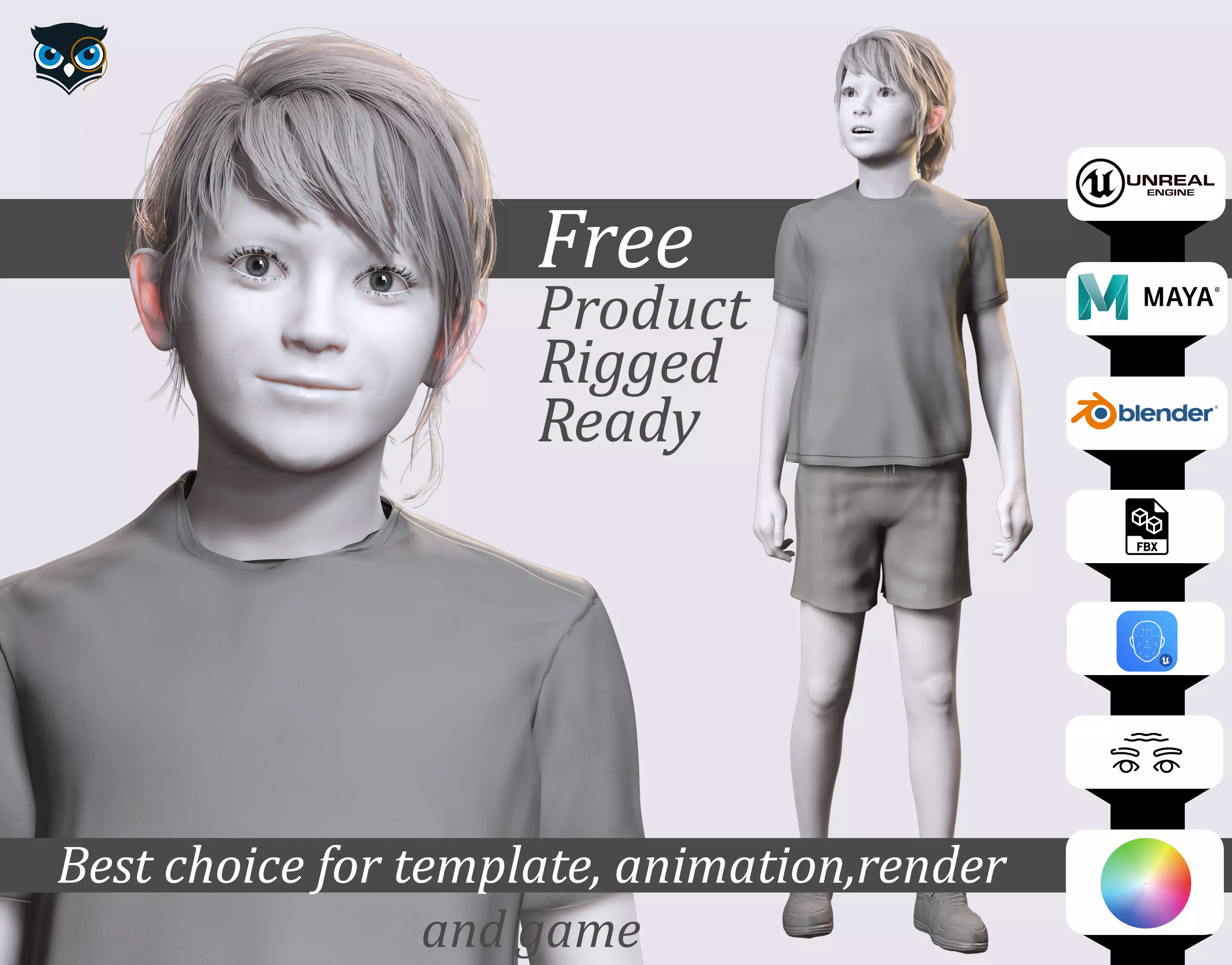 3D model Rigged 3D Girl Character Game Animation Ready VR / AR / low ...
