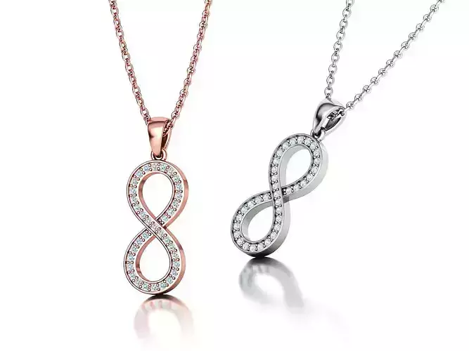 Diamond Infinity Symbol Love Pendant 18mm 3dmodel  3D print model