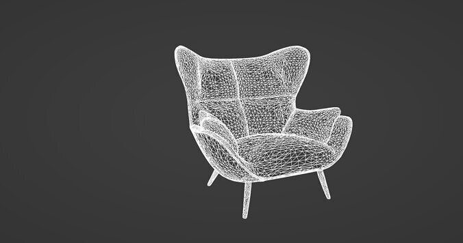 Modern Designer Lounge Chair 3D model 4
