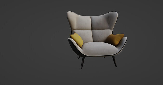 Modern Designer Lounge Chair 3D model 2
