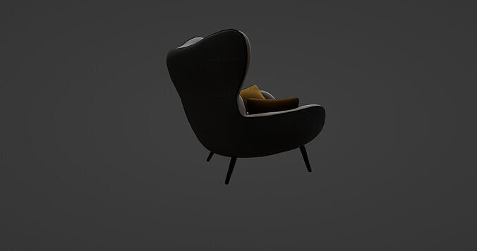 Modern Designer Lounge Chair 3D model 6