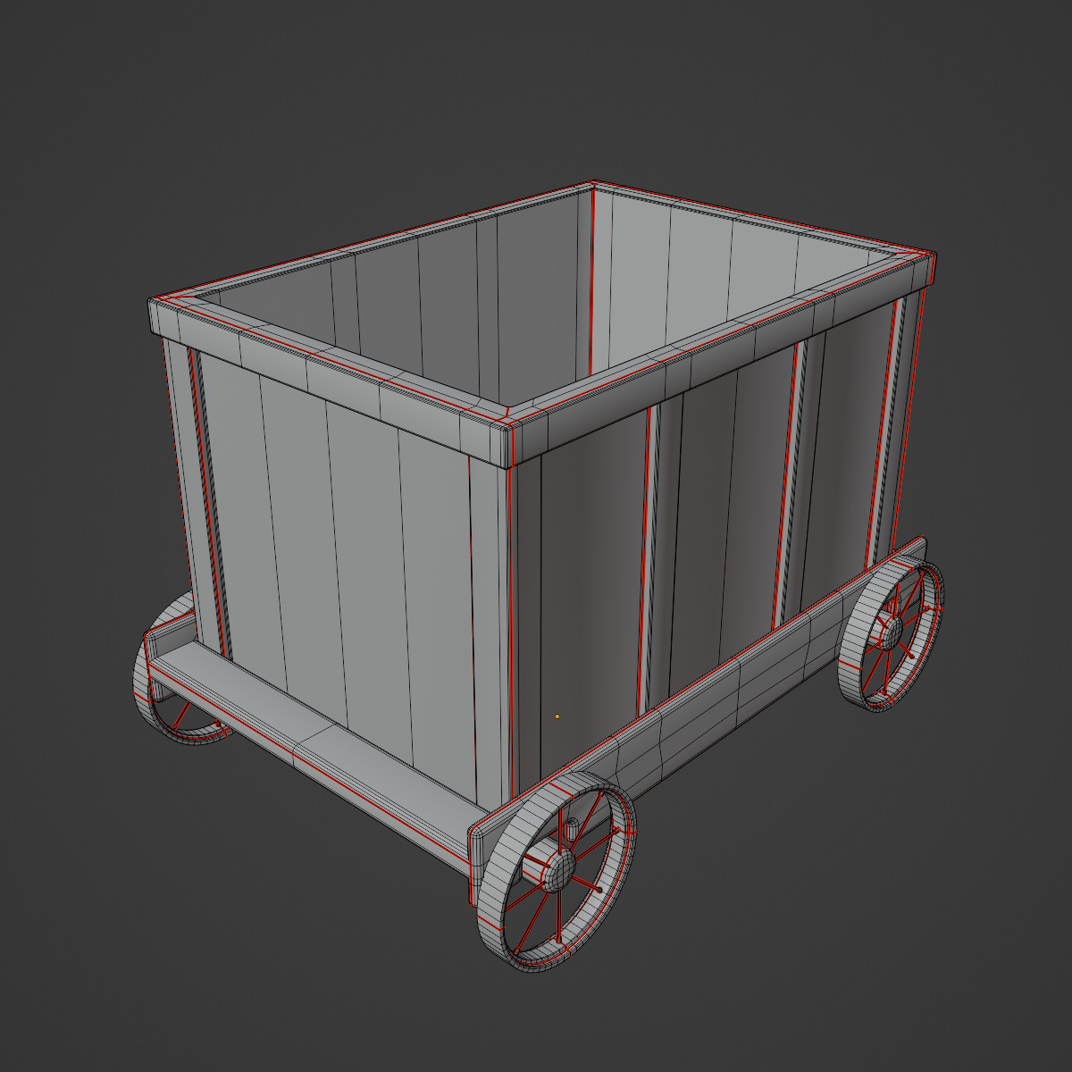 Old Mining Trolley 01 Low-poly 3D model_9