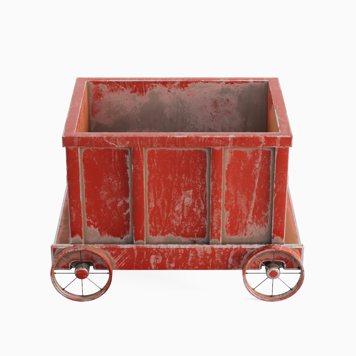 Old Mining Trolley 01 Low-poly 3D model_4