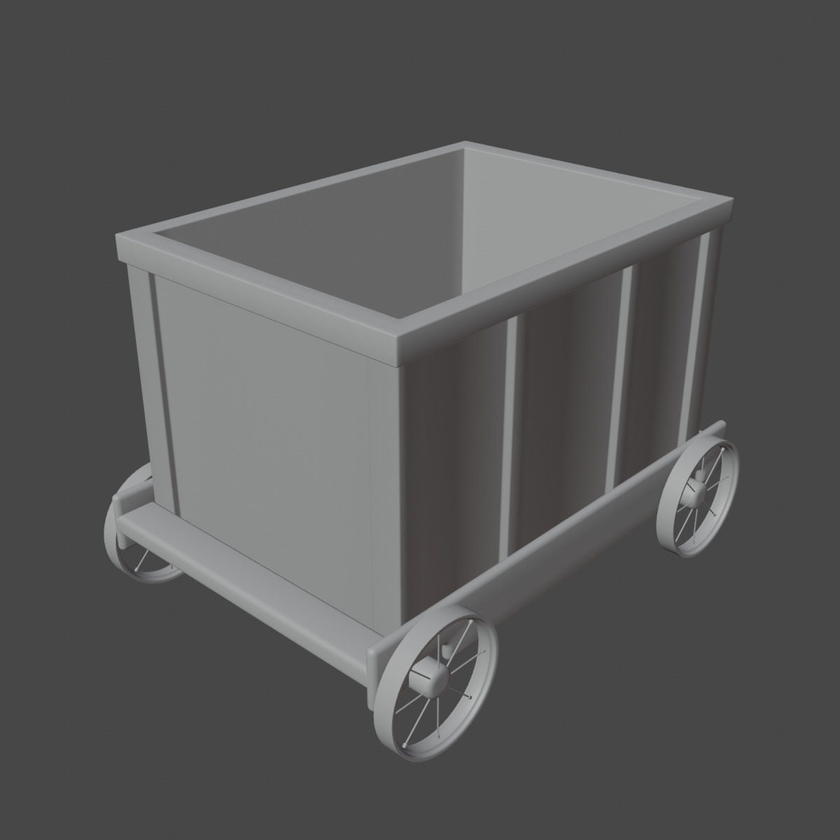 Old Mining Trolley 01 Low-poly 3D model_8
