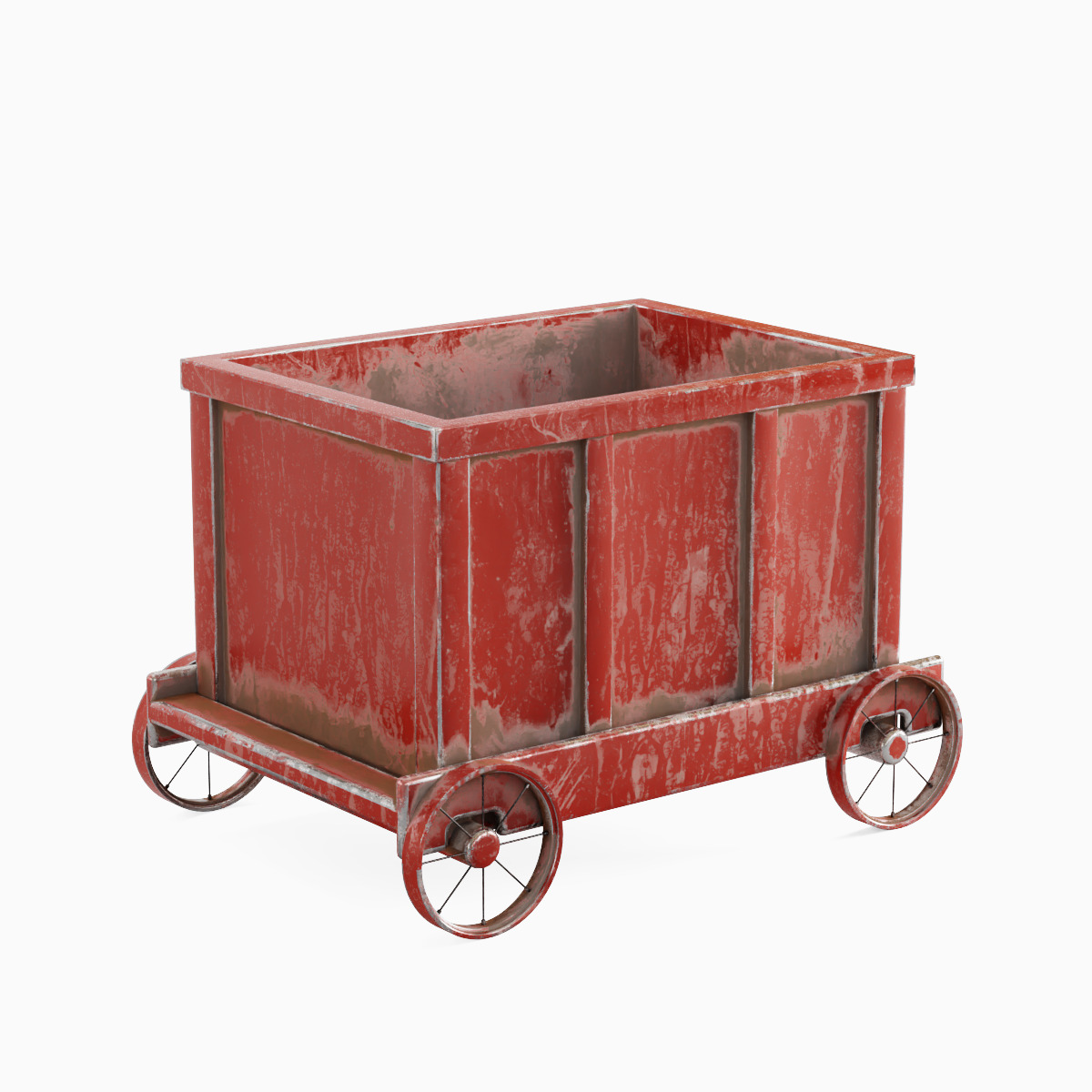 Old Mining Trolley 01 Low-poly 3D model_2