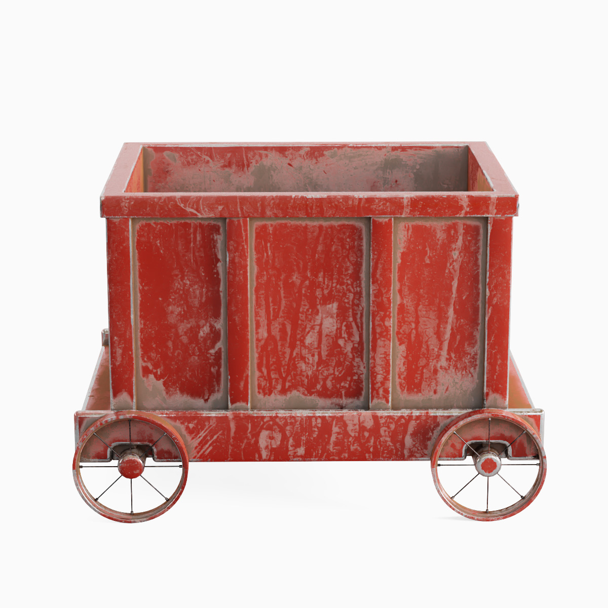 Old Mining Trolley 01 Low-poly 3D model_1