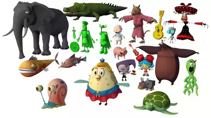 Cartoon Pack Low-poly 3D model