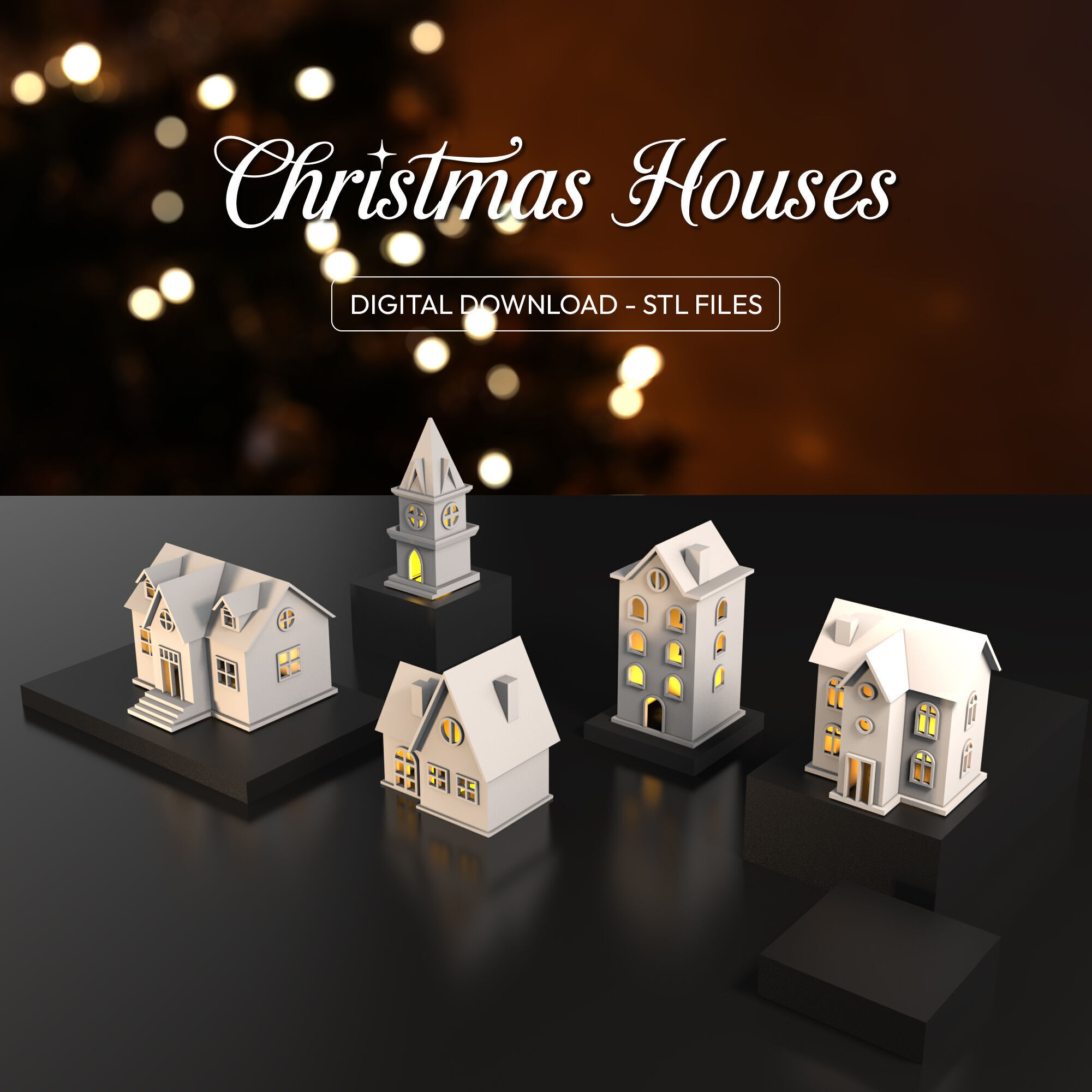 3D Christmas Houses - 5 pcs - Bundle for Christmas 3D print model_7