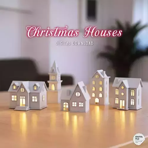 3D Christmas Houses - 5 pcs - Bundle for Christmas 3D print model