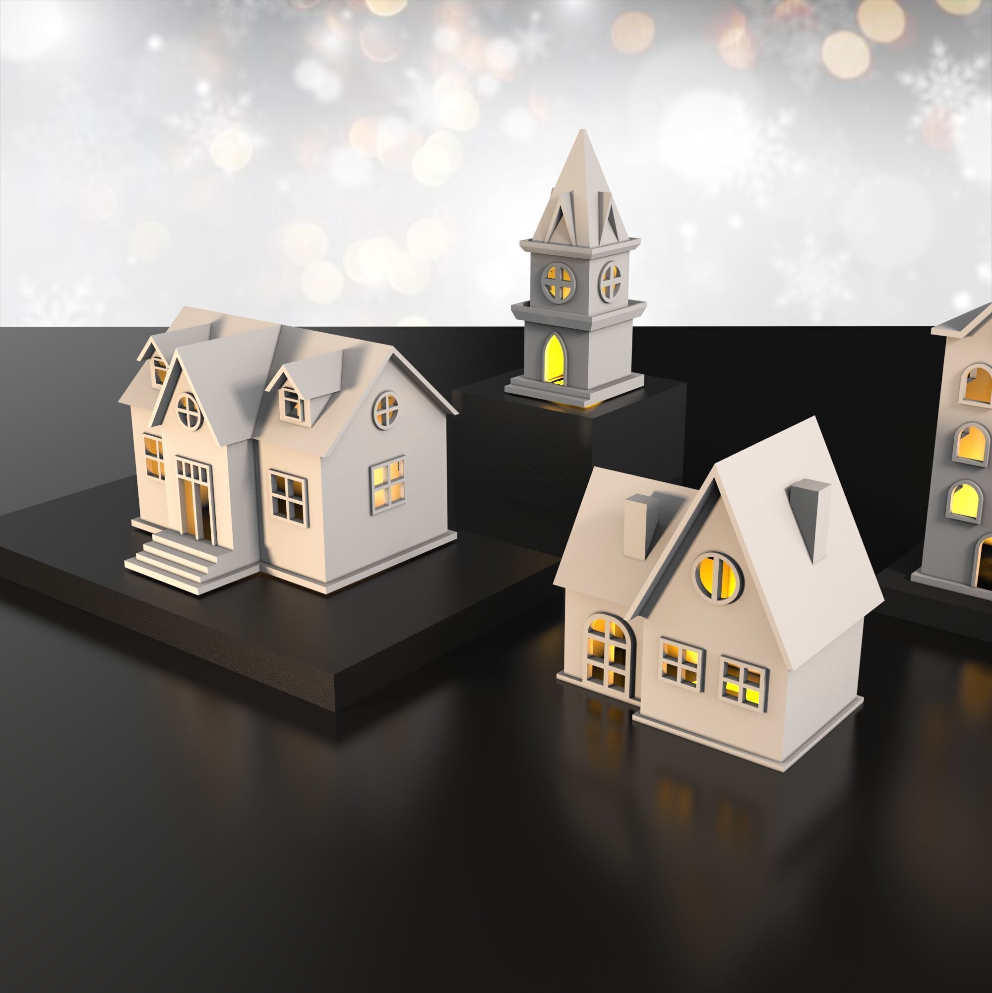 3D Christmas Houses - 5 pcs - Bundle for Christmas 3D print model_2