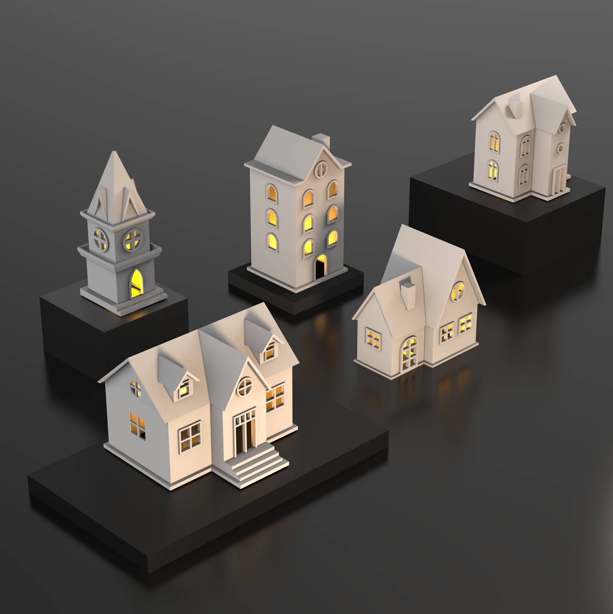 3D Christmas Houses - 5 pcs - Bundle for Christmas 3D print model_6