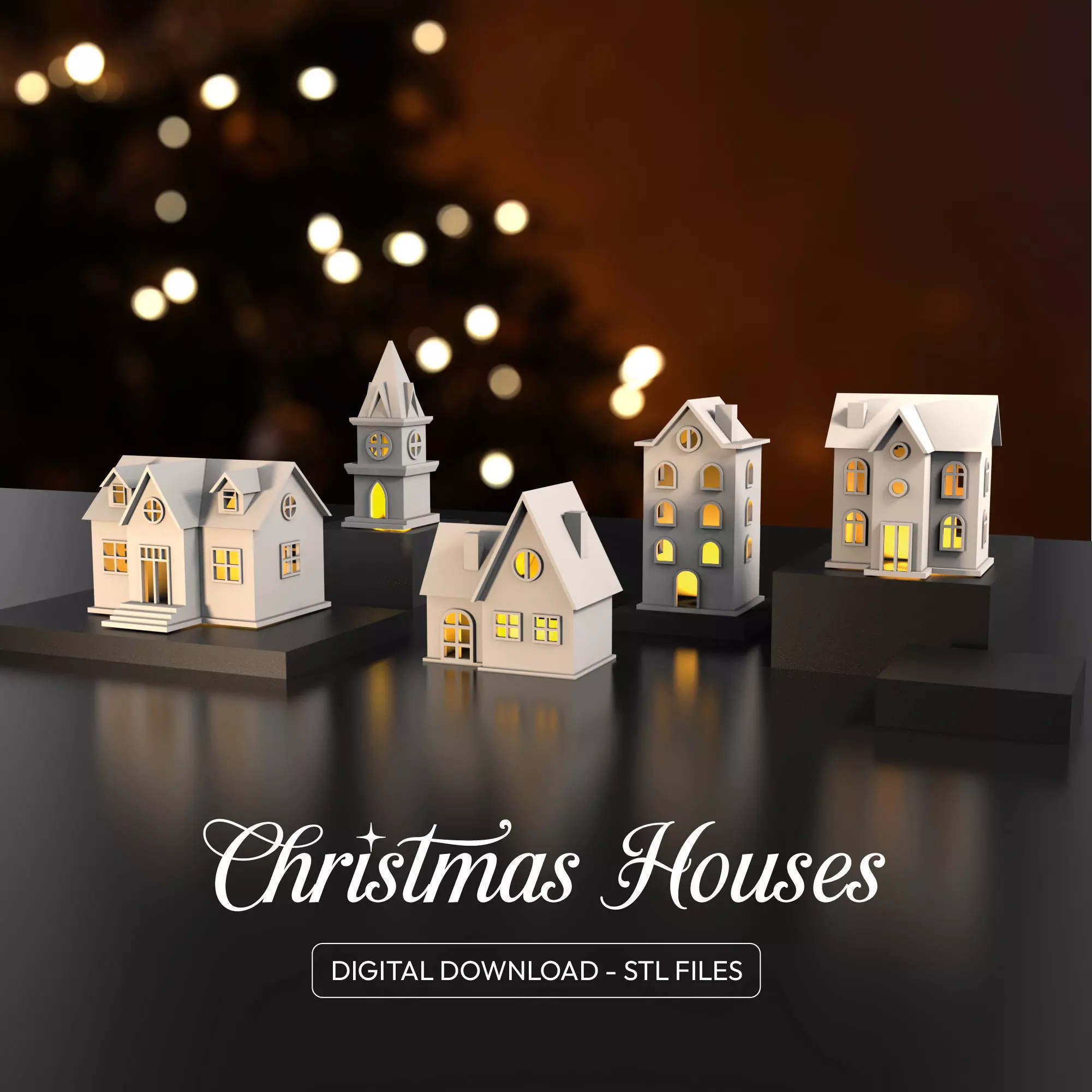 3D Christmas Houses - 5 pcs - Bundle for Christmas 3D print model_3
