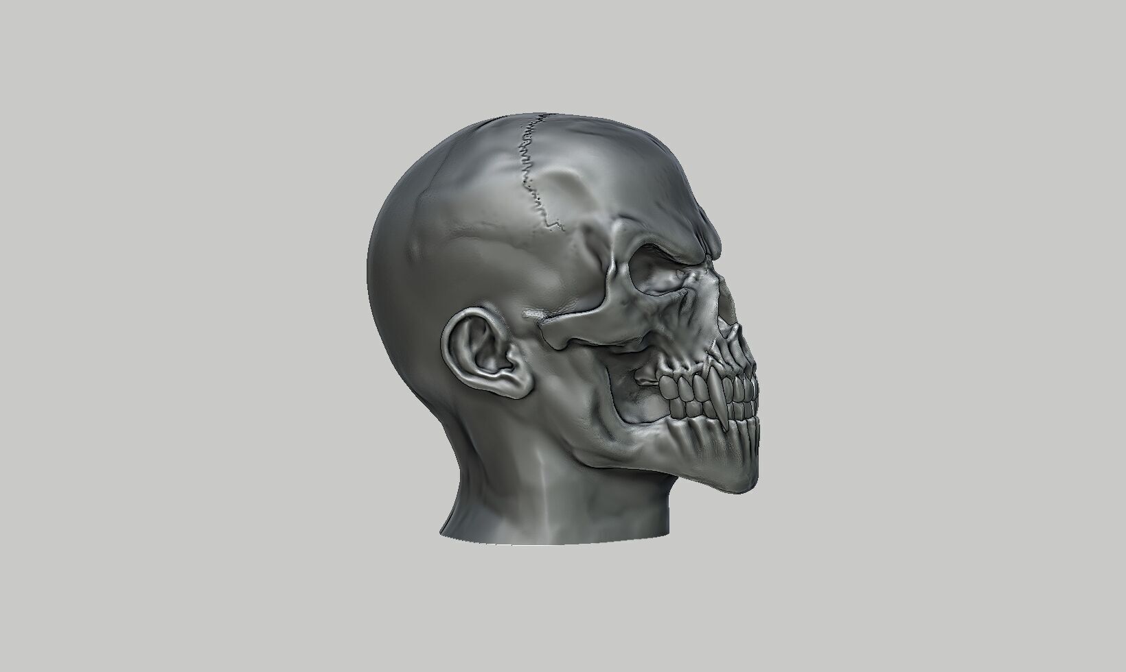 Robot skull human Headphone Stand 3D print model_8