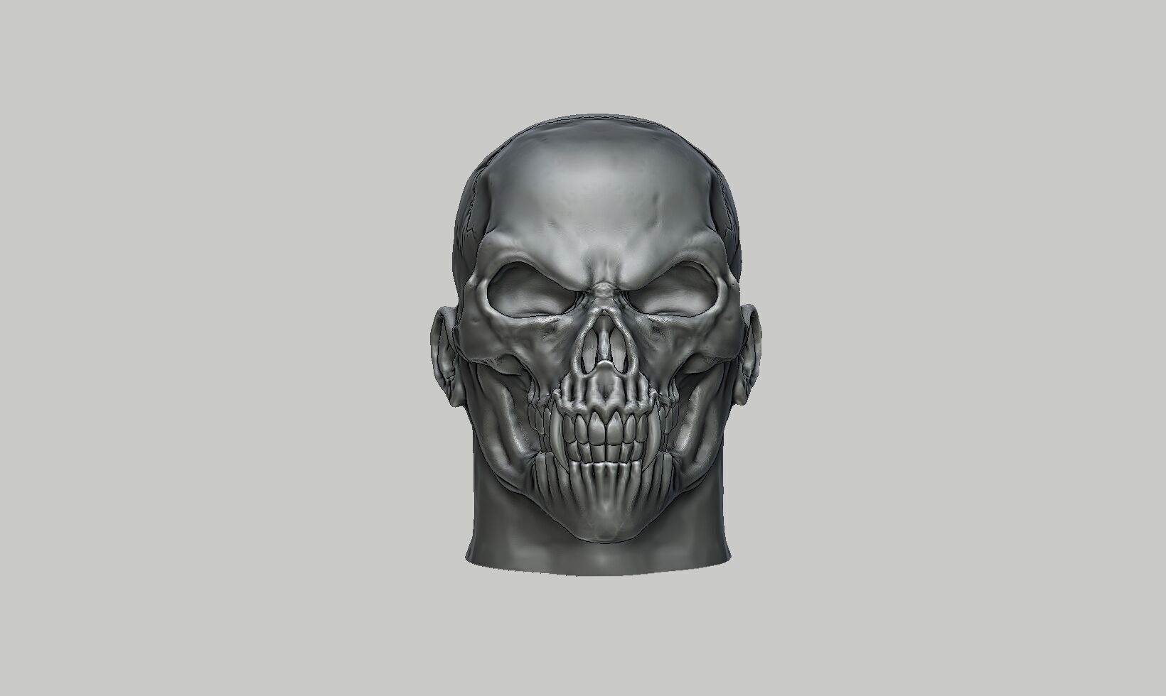 Robot skull human Headphone Stand 3D print model_10