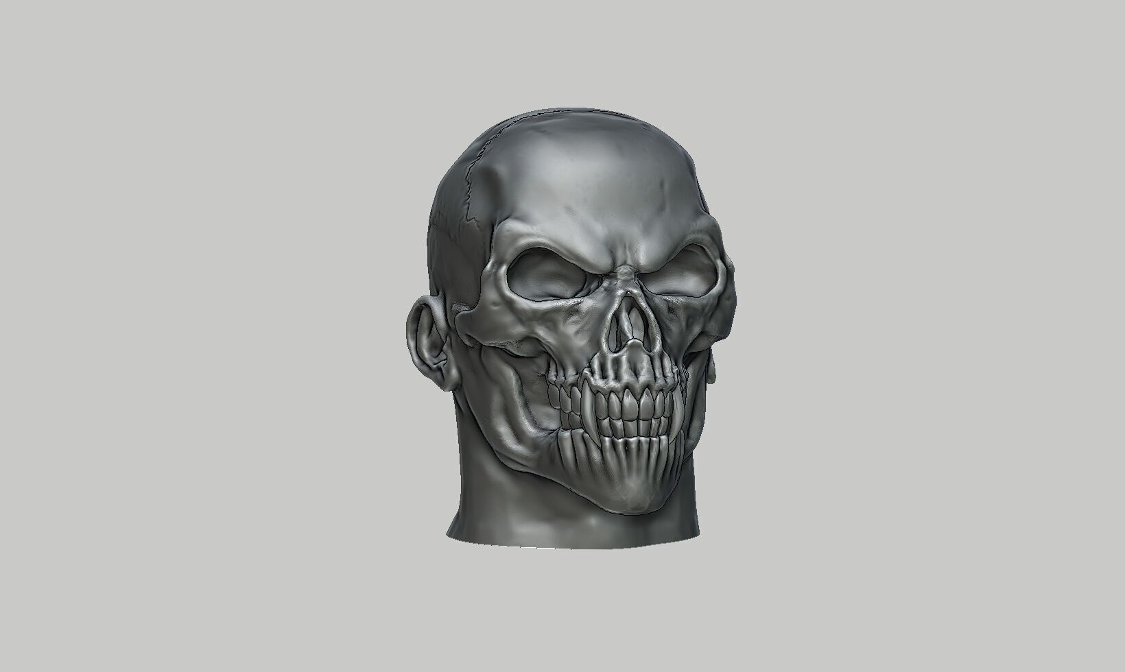 Robot skull human Headphone Stand 3D print model_7