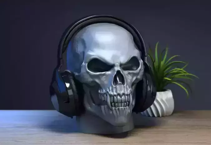 Robot skull human Headphone Stand 3D print model