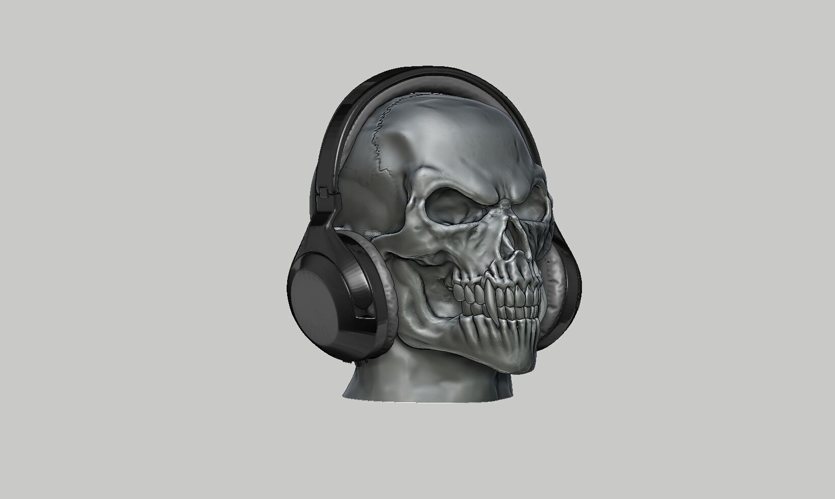 Robot skull human Headphone Stand 3D print model_6