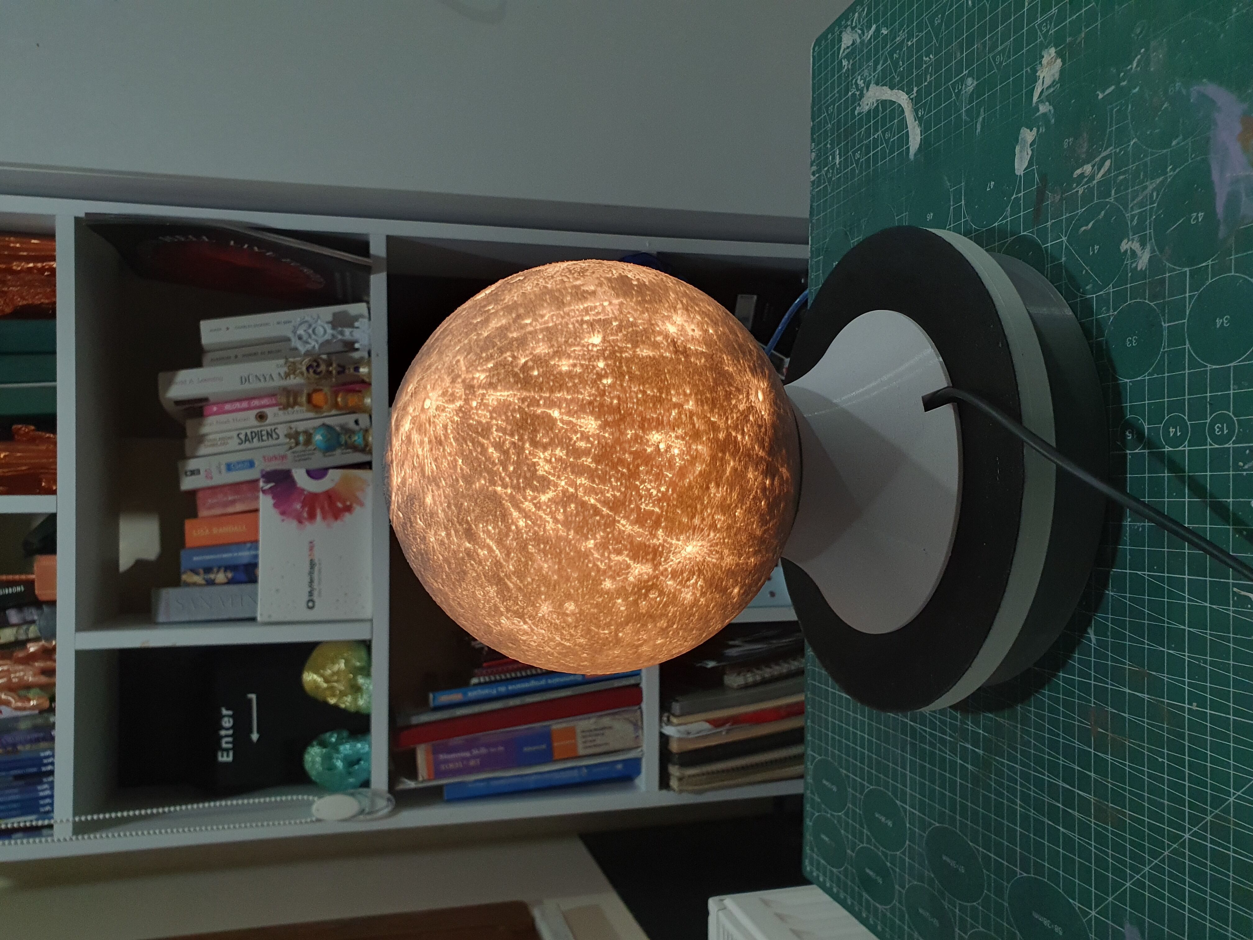 Planet Lamp -- Mercury -- 3D Print Ready Night Light 3D print model_1